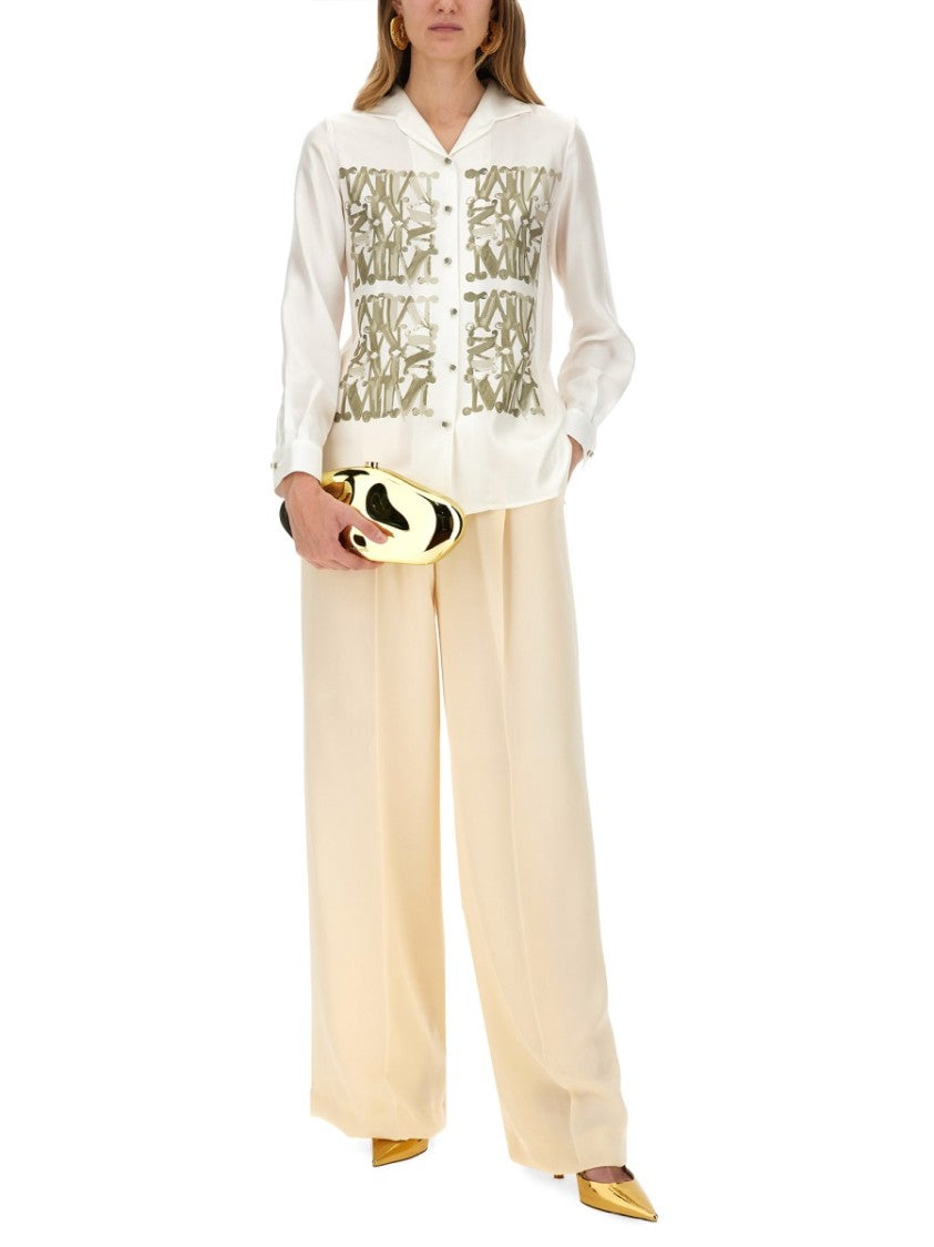Max Mara Silk Pants With Regular Fit And Refined Drape