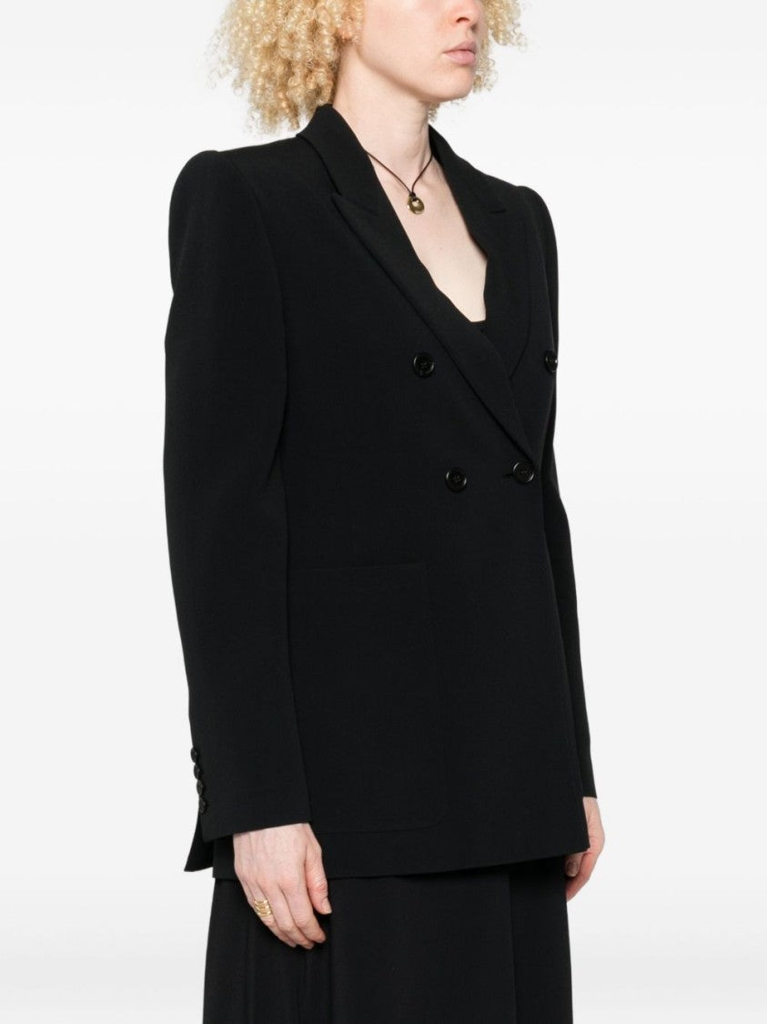 Chloé Double-Breasted Tailored Jacket In A Crêpe Mix