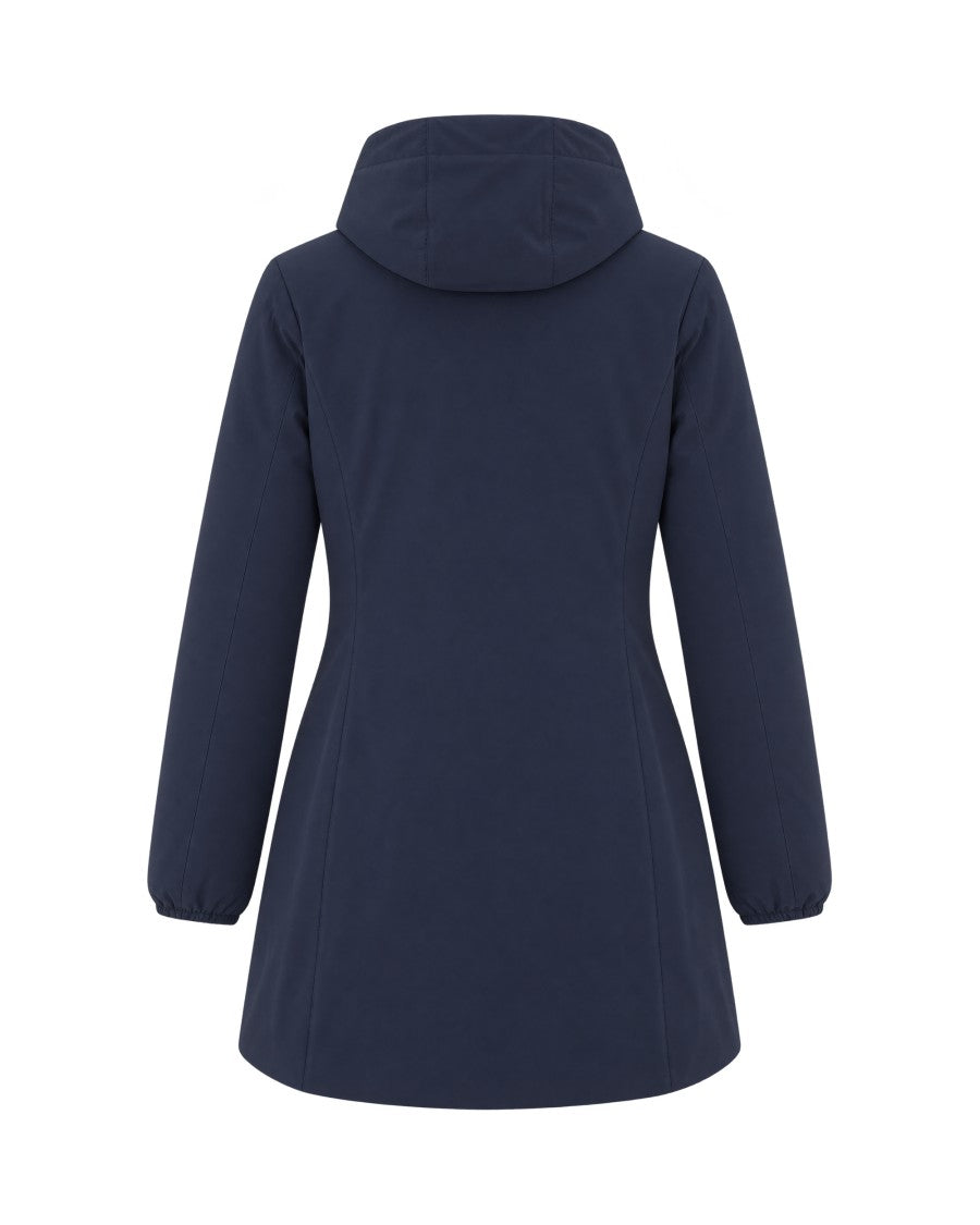 K-Way Reversible Three-Quarter Length Jacket With Hood And Striped Detail
