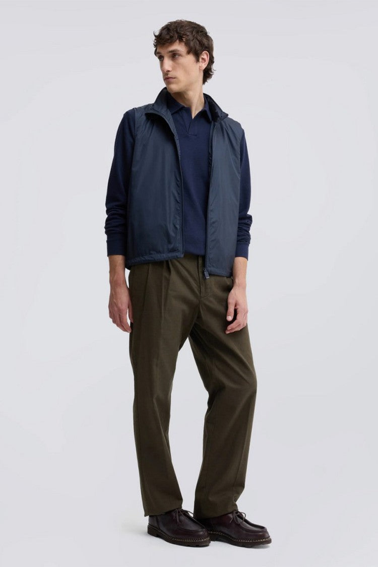 Aspesi Navy Vernes Polyamide Zip-Front Gilet