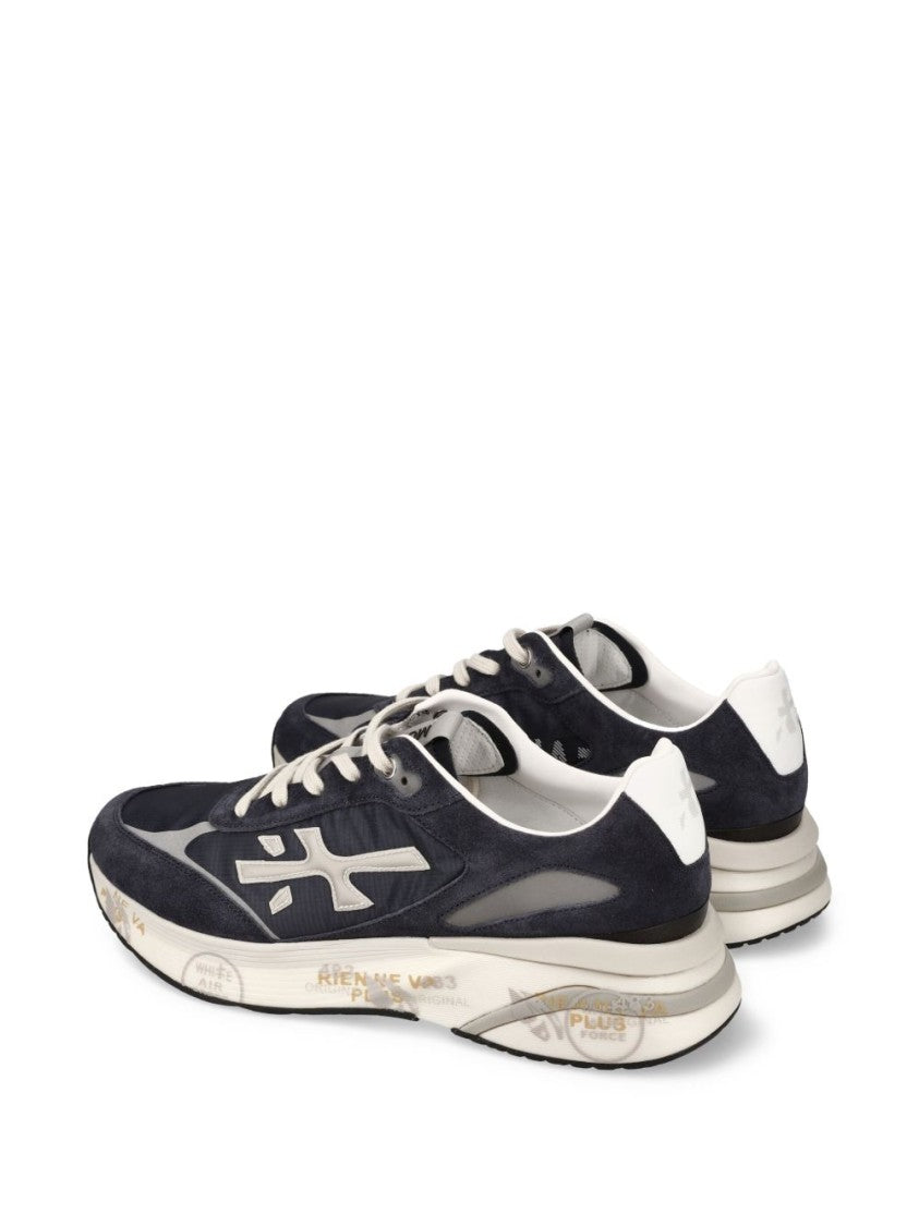 Premiata Low-Top Sneakers With Navy Technical Fabric