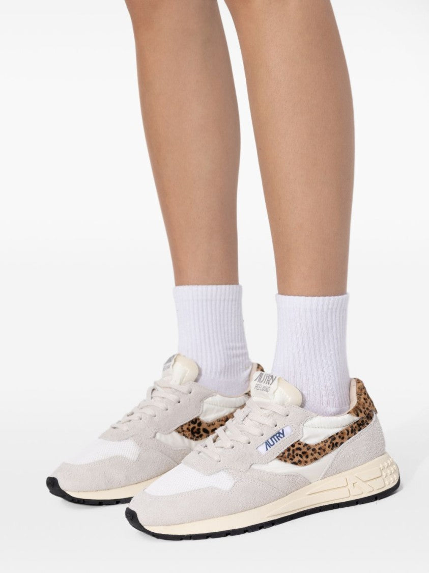 Autry Off-White Leopard Print Panel Sneakers