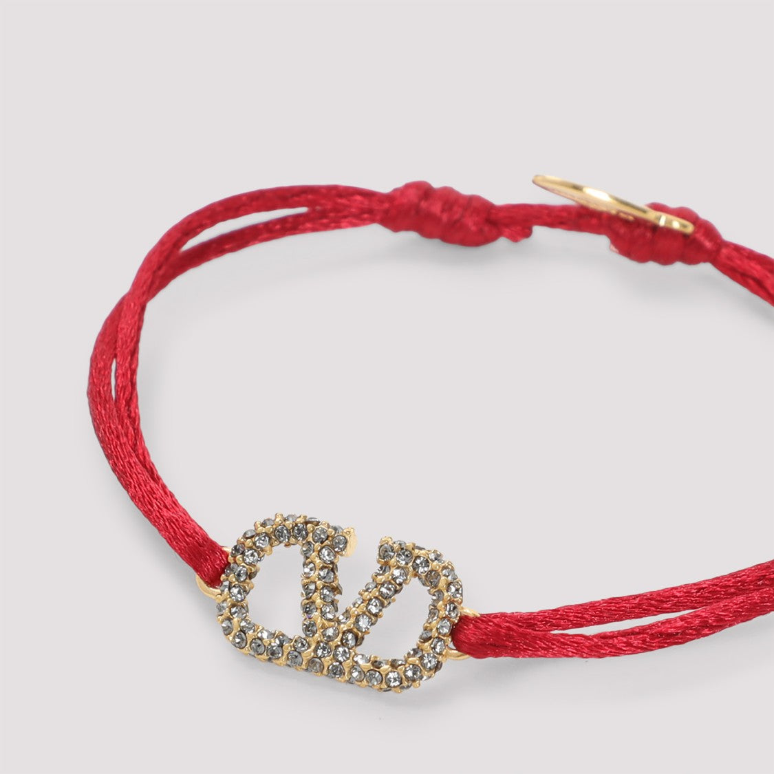 Valentino Garavani Red Braided Cord Bracelet