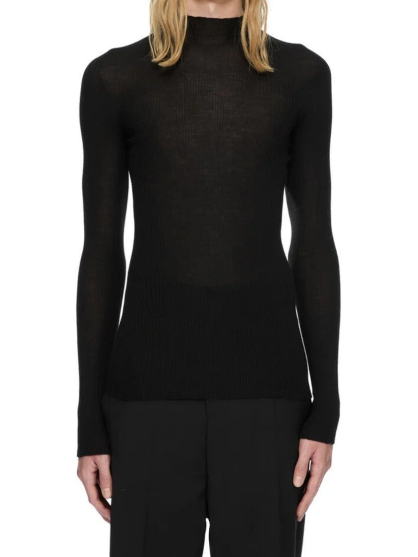 Rick Owens Ribbed Fitted High-Neck Turtleneck