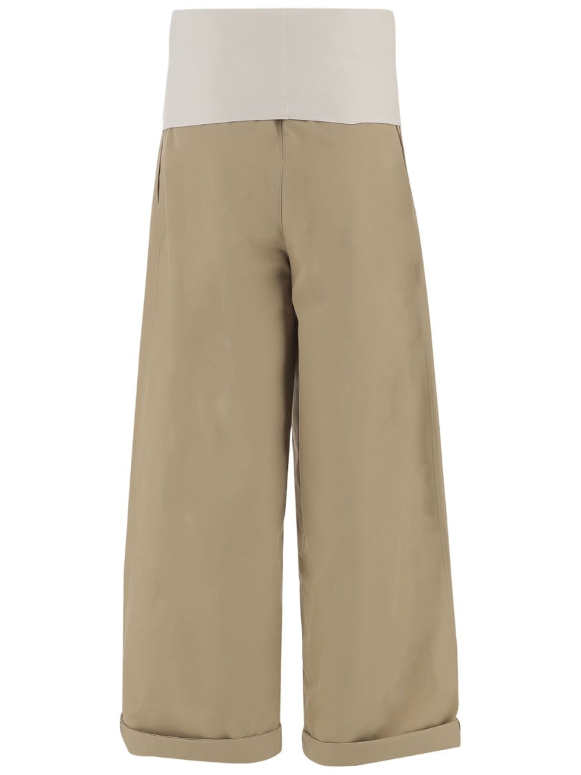 Darkpark Wide-Leg Cropped Cotton Pants With Turn-Up Hem