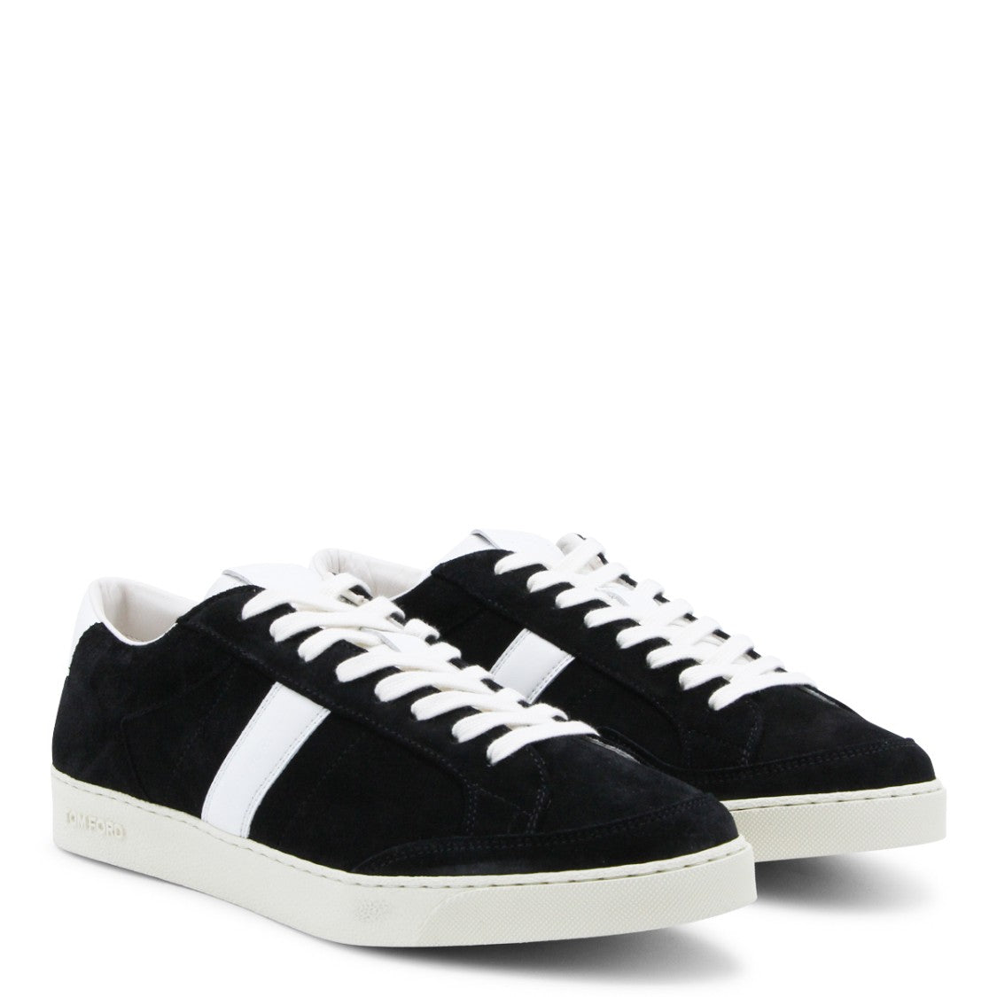 Tom Ford Black Suede Leather-Sole Sneakers