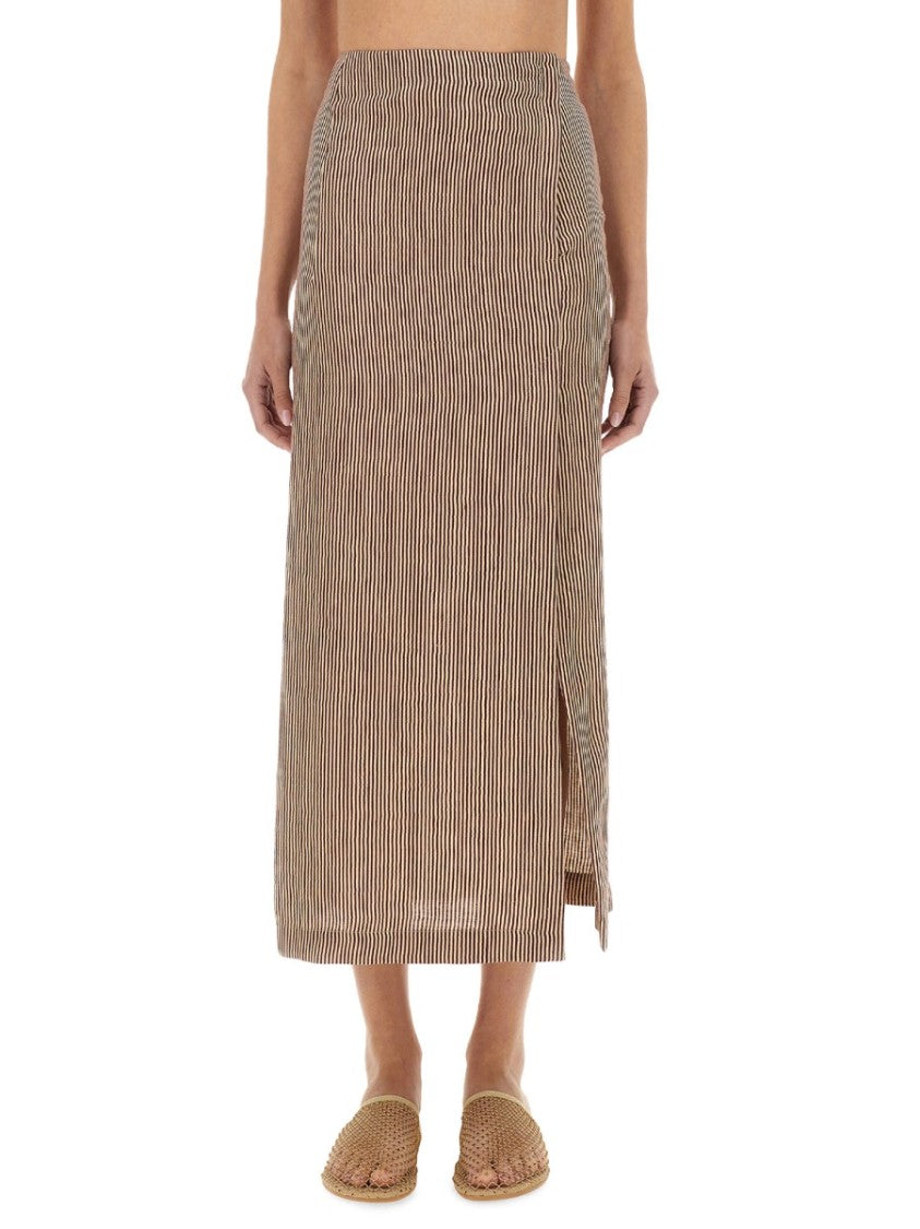 Alysi Micro Stripe Longuette Skirt