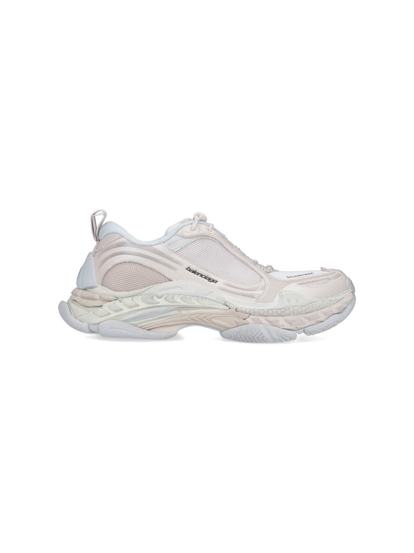 Balenciaga White Layered Chunky Sole Panel Sneakers