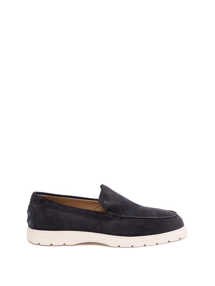 Tod's Black Calf Leather Loafers With Rubber Sole
