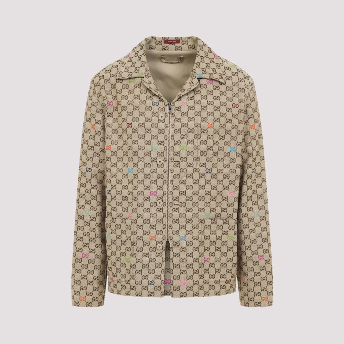 Gucci Camel Beige Cotton Spw Gg Jacket