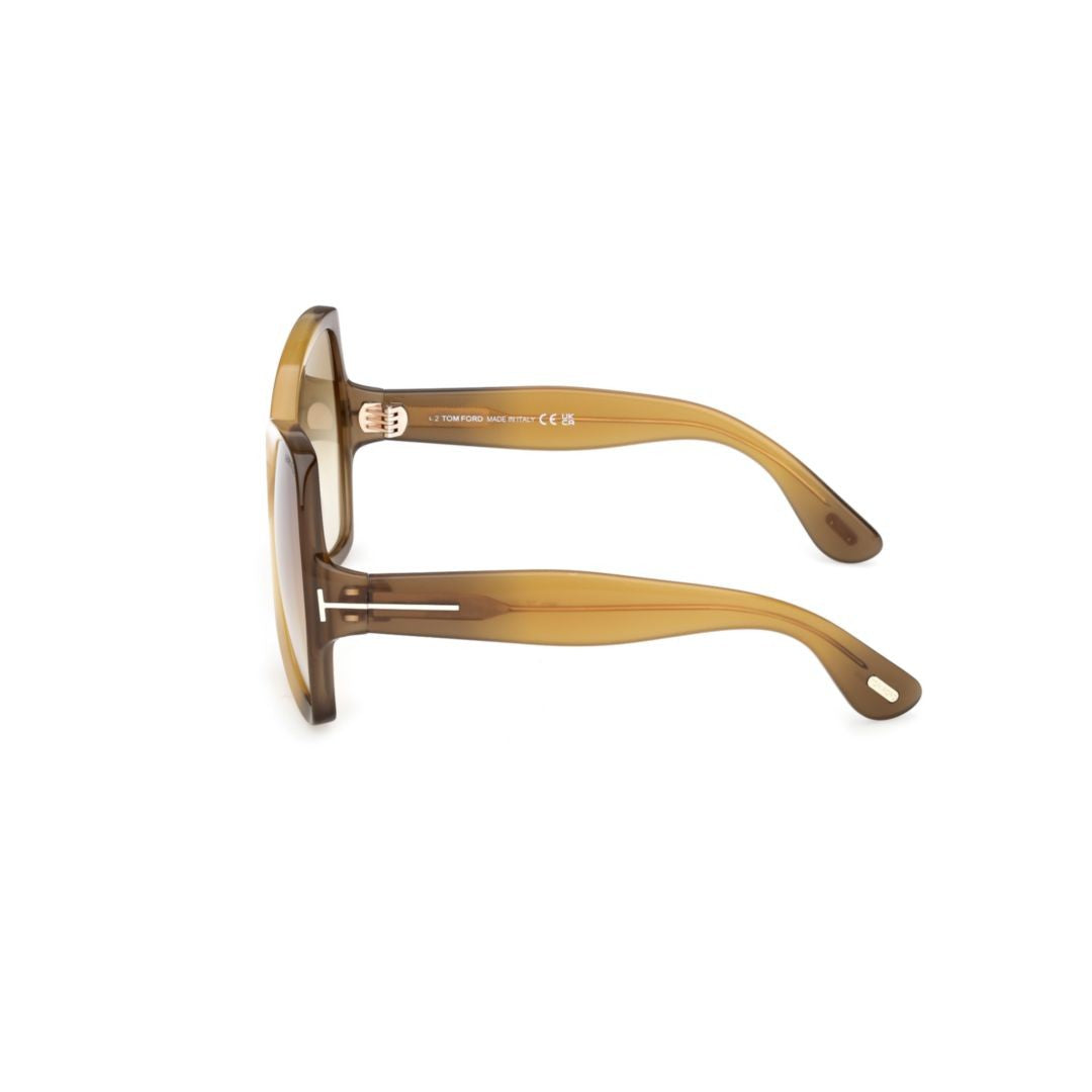 Tom Ford Ft1222 Gradient Brown Acetate Oversized Square Sunglasses