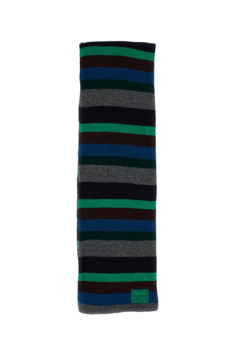 Paul Smith Multicolor Striped Rectangular Wool Scarf