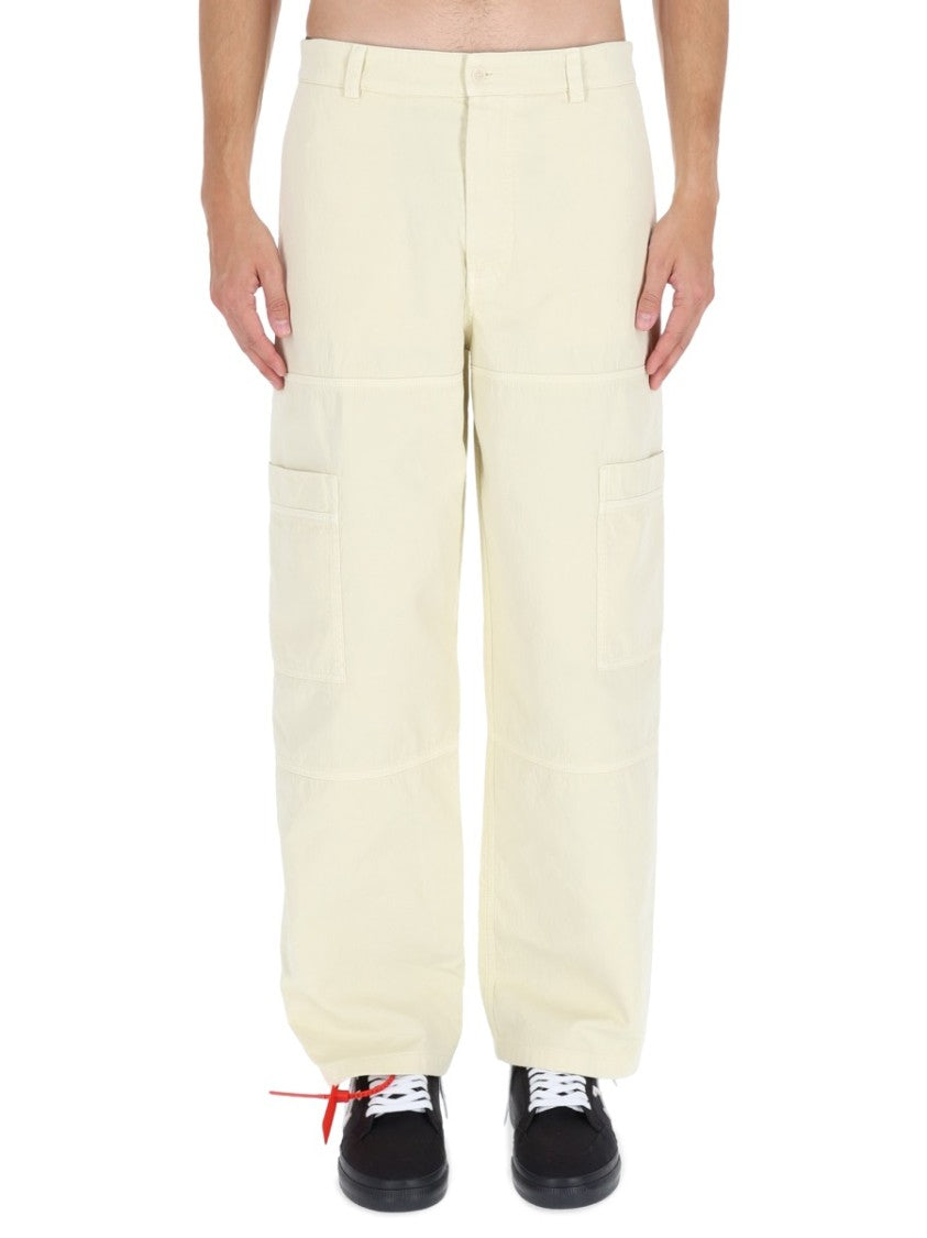 Off-White Beige Relaxed Fit Cargo Pants