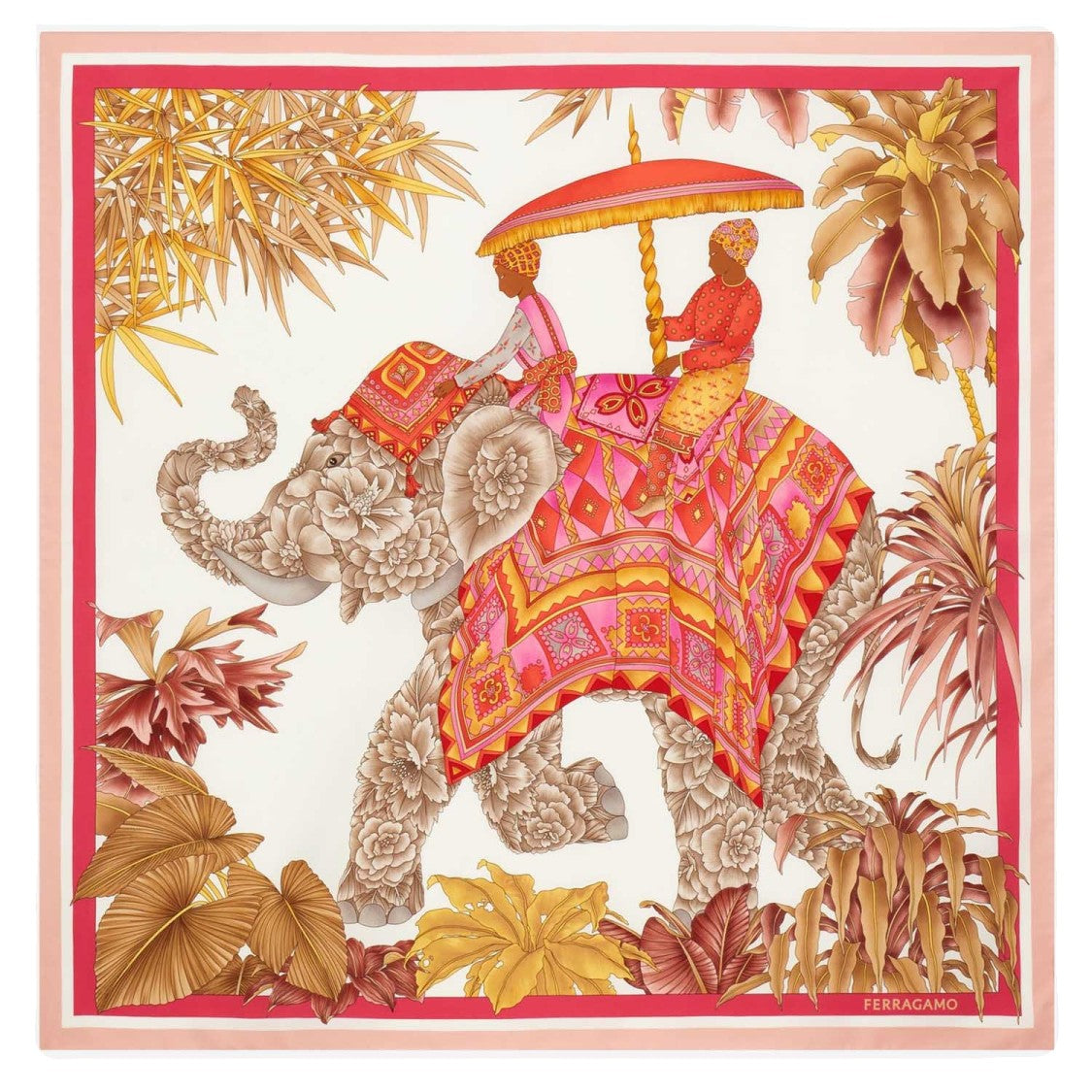 Salvatore Ferragamo Silk Scarf With Indian Print