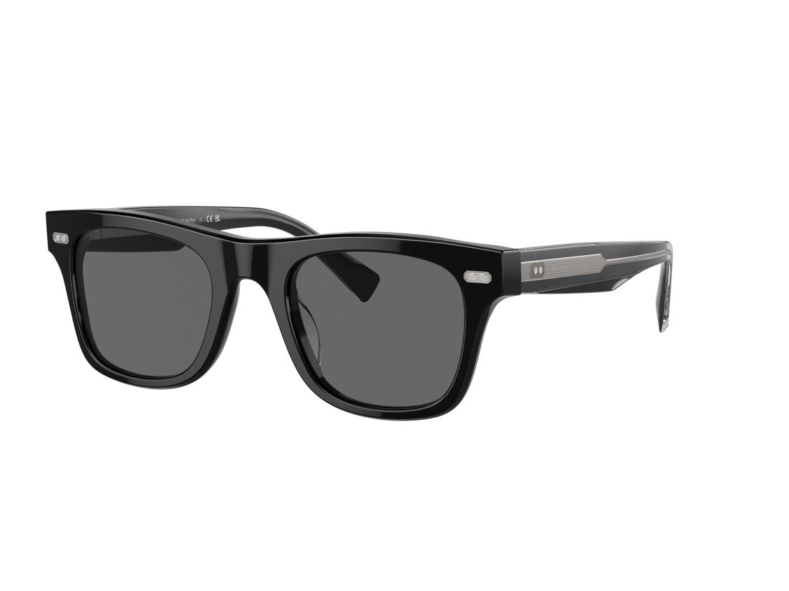 Brunello Cucinelli Black 0Bc4002s Metallic Accent Square Sunglasses