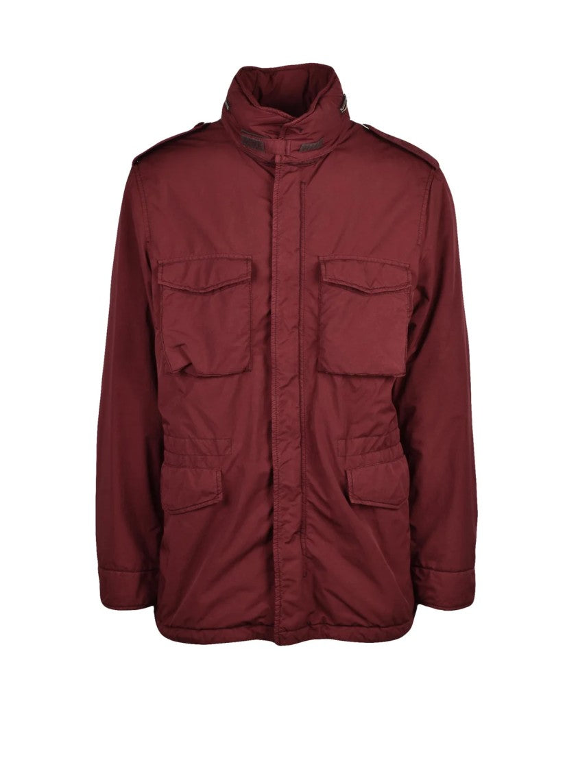 Aspesi Mid-Length Quilted Overcoat With High Collar And Hood