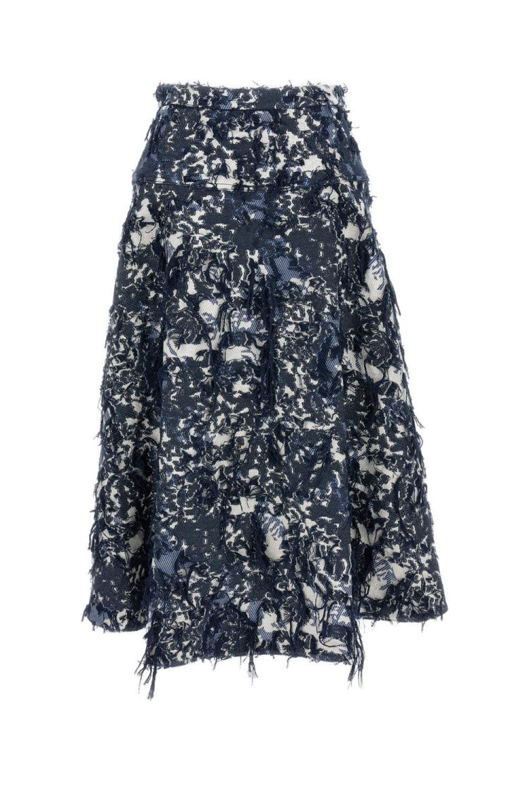 Erdem Textured Long Cotton Blend Skirt