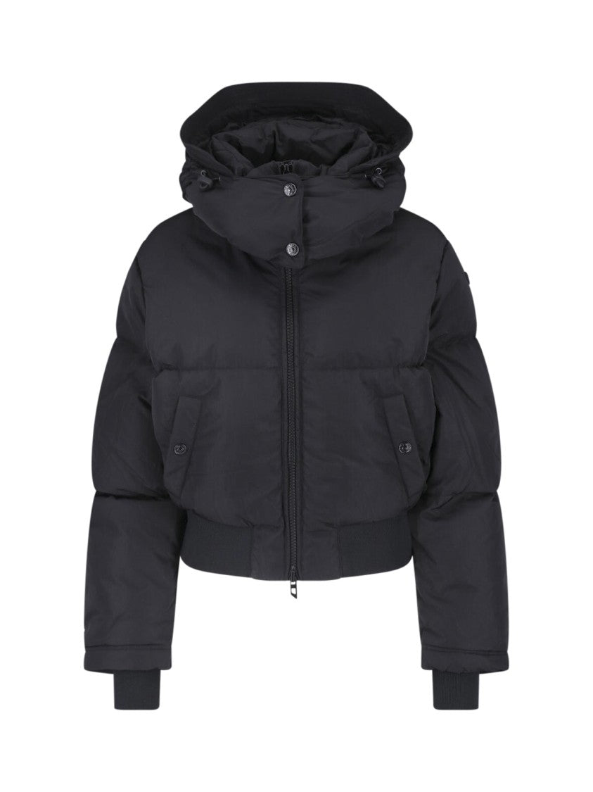 Diesel Black Hooded Crinkle Down Jacket