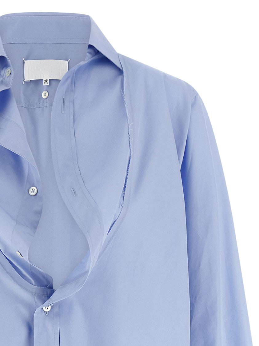 Maison Margiela Cotton Poplin Shirt With Raw Cut Placket