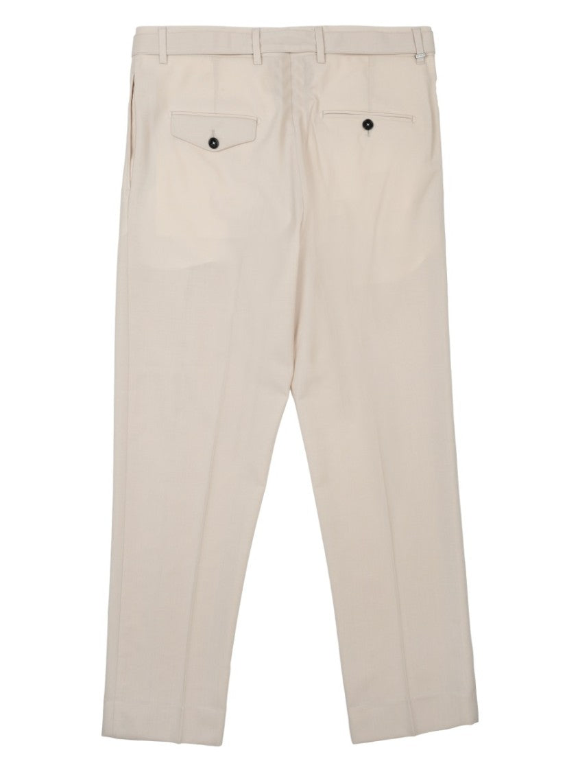 Be Able Classic Tailored Beige Trousers With Pleated Front