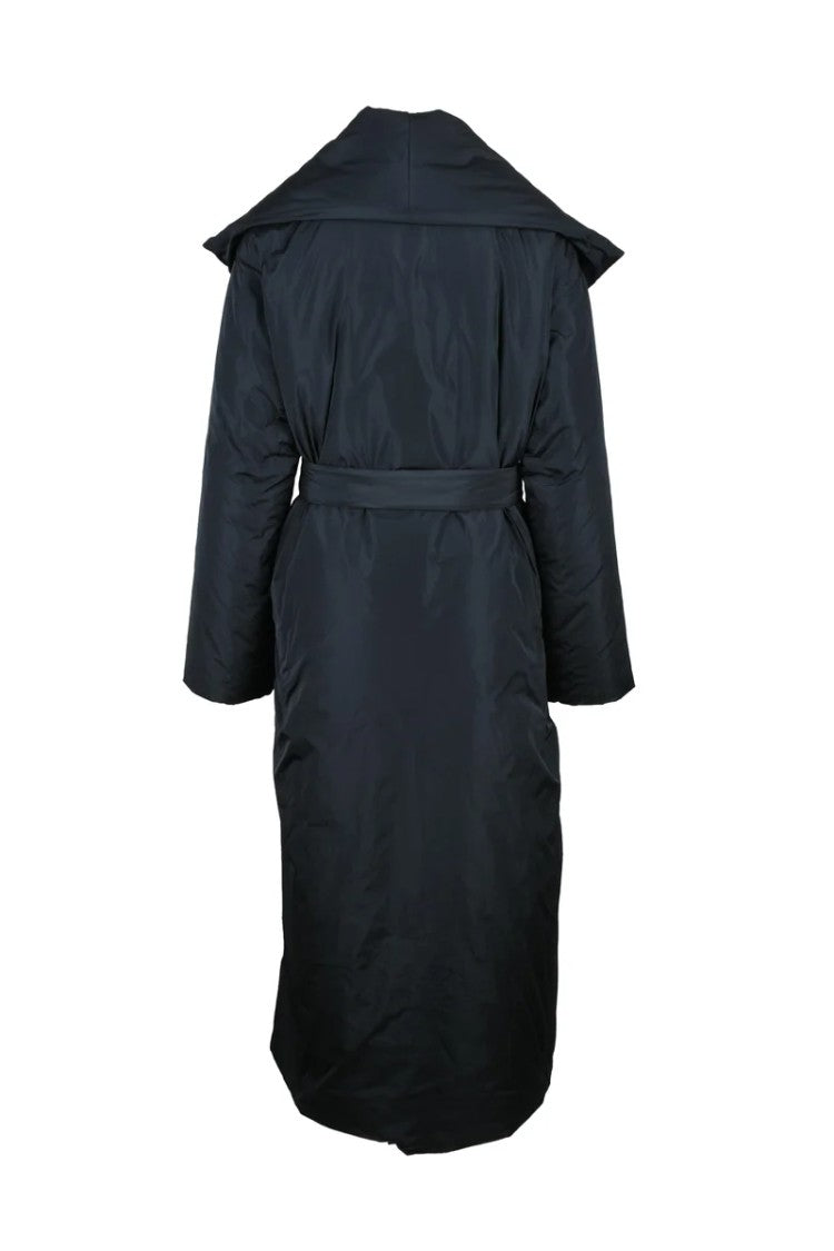 Fabiana Filippi Long Down Jacket With Belt - Black