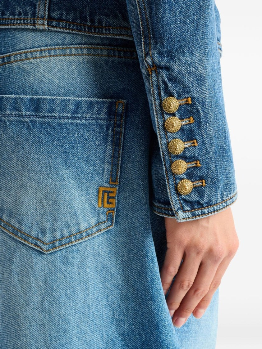 Balmain Structured Denim Jacket With Tailored Fit