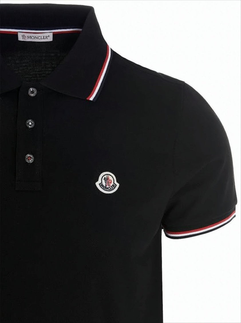 Moncler Short-Sleeve Polo Shirt With Ribbed Collar