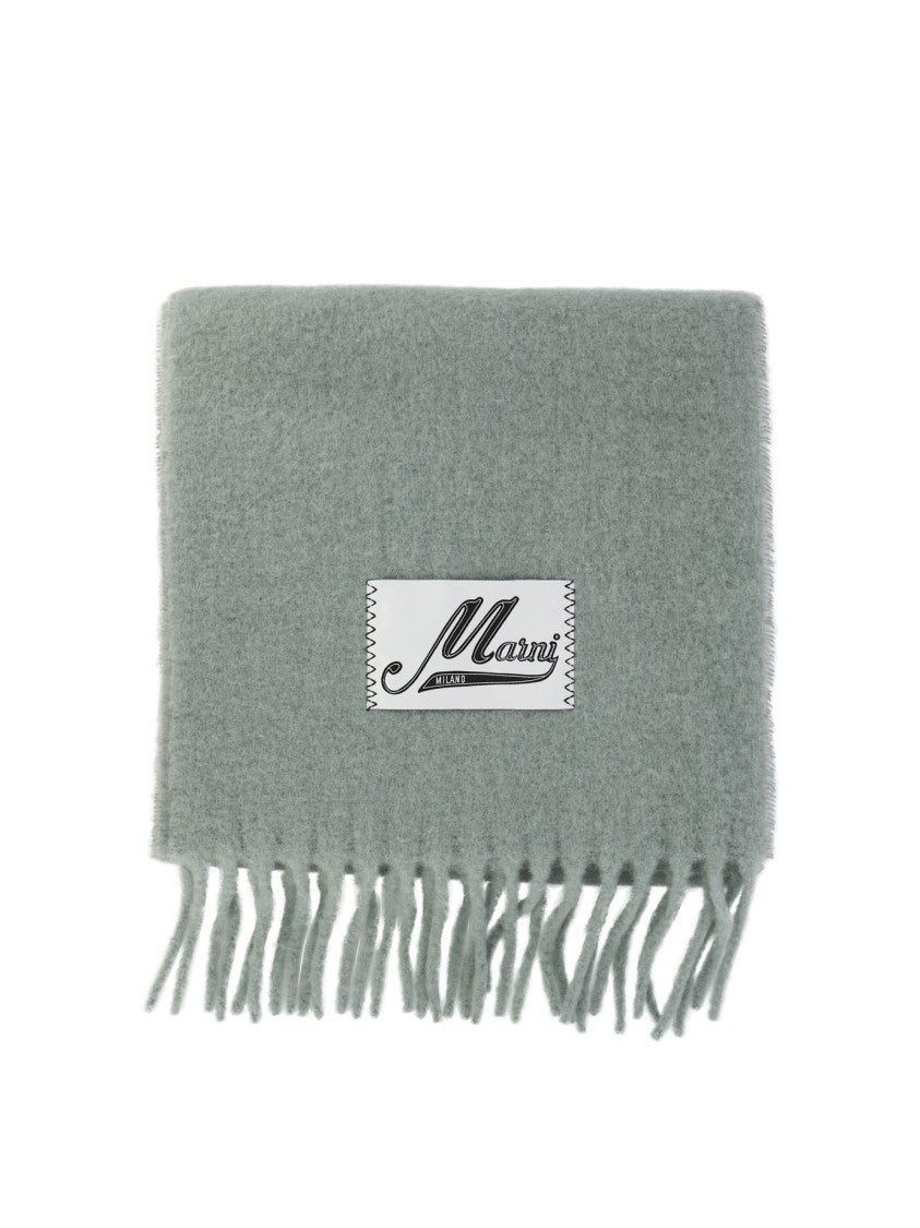 Marni Brushed Alpaca Scarf With Fringed Ends