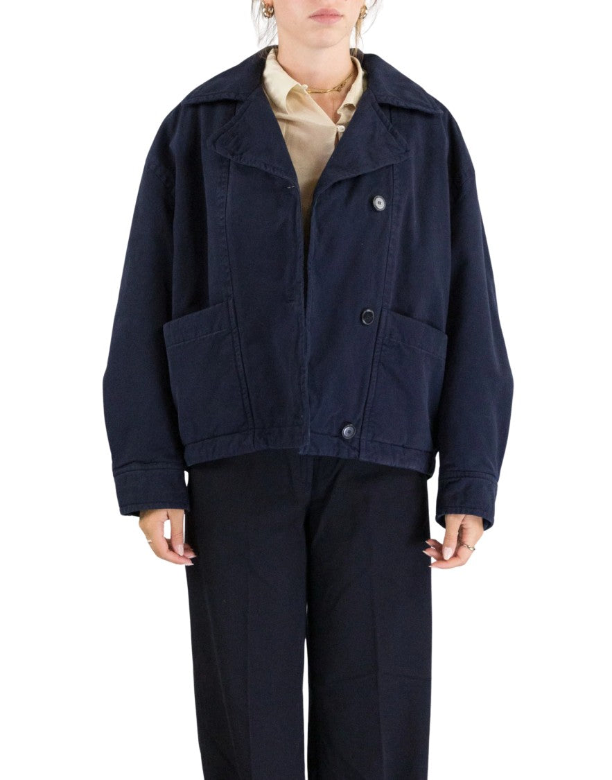 Pomandère Blue Peacoat With Utility Pockets