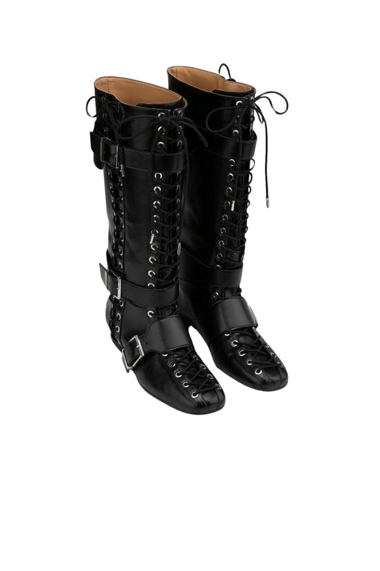 Ganni Tall Black Lace-Up Boots