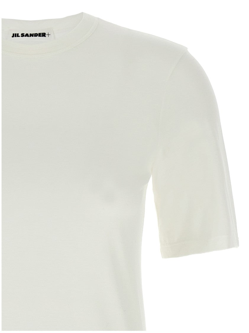 Jil Sander Comfort Fit White Logo T-Shirt
