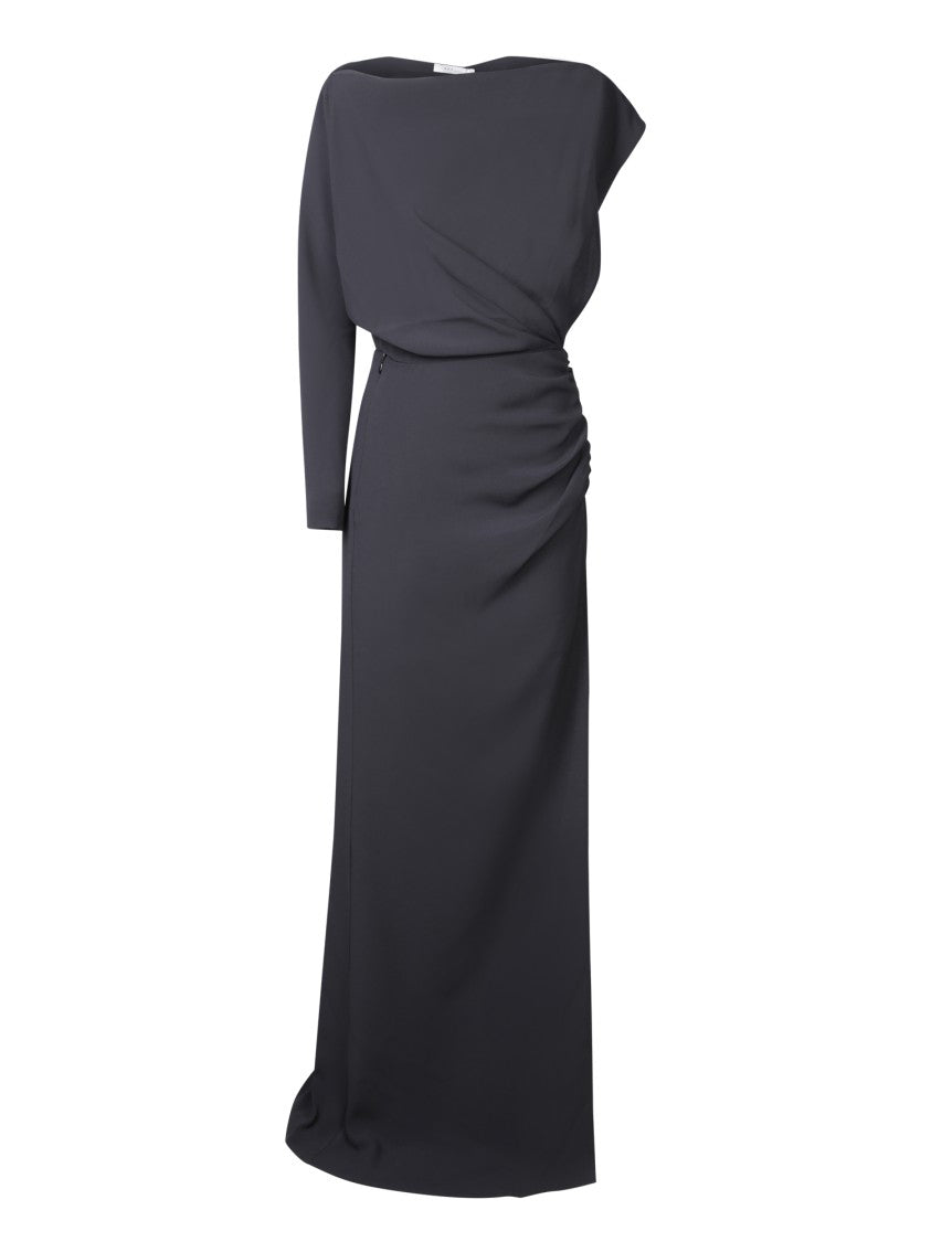 Rev Asymmetrical One-Shoulder Black Evening Dress