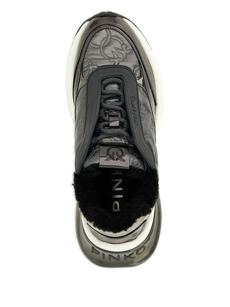 Pinko Grey Ariel 19 Monogram Trainers