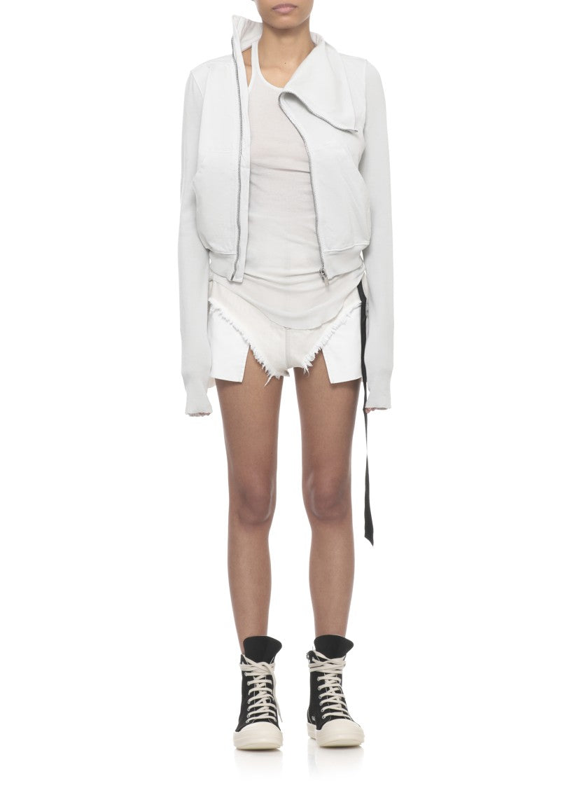 Drkshdw By Rick Owens Grey Mountain Asymmetric Zip Hoodie
