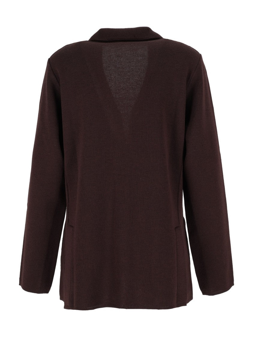 Lardini Tailored Floral Detail Knit Blazer