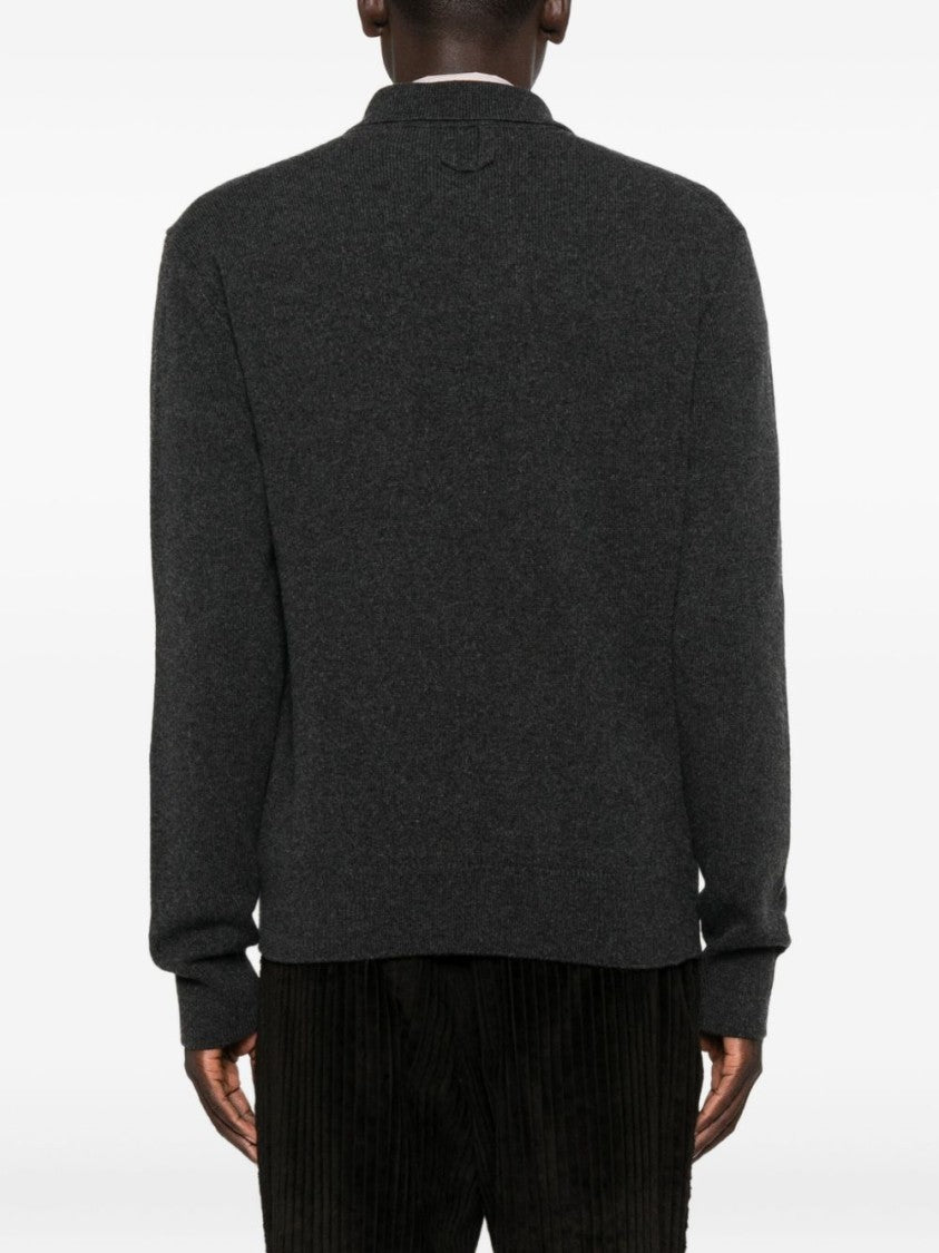 Jacquemus Dark Grey Wool Cashmere Patch Sweater