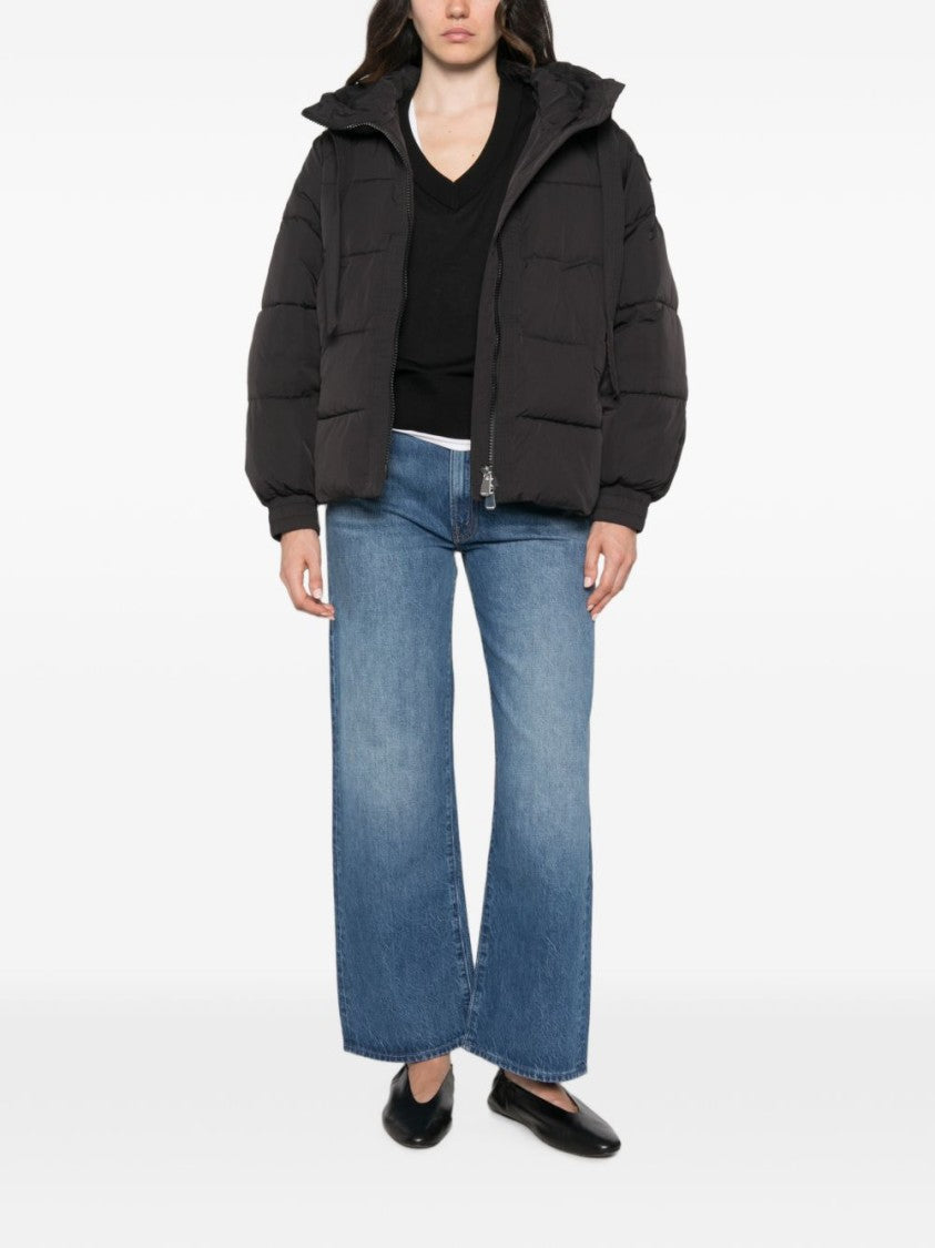 Pinko Black Puffer Quilted Hooded Jacket