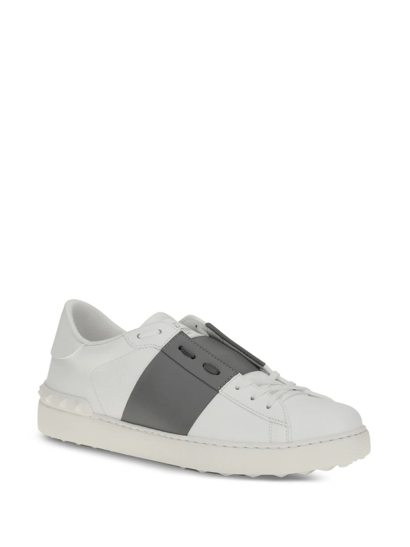 Valentino White Sneaker Open Low-Top Leather Sneakers