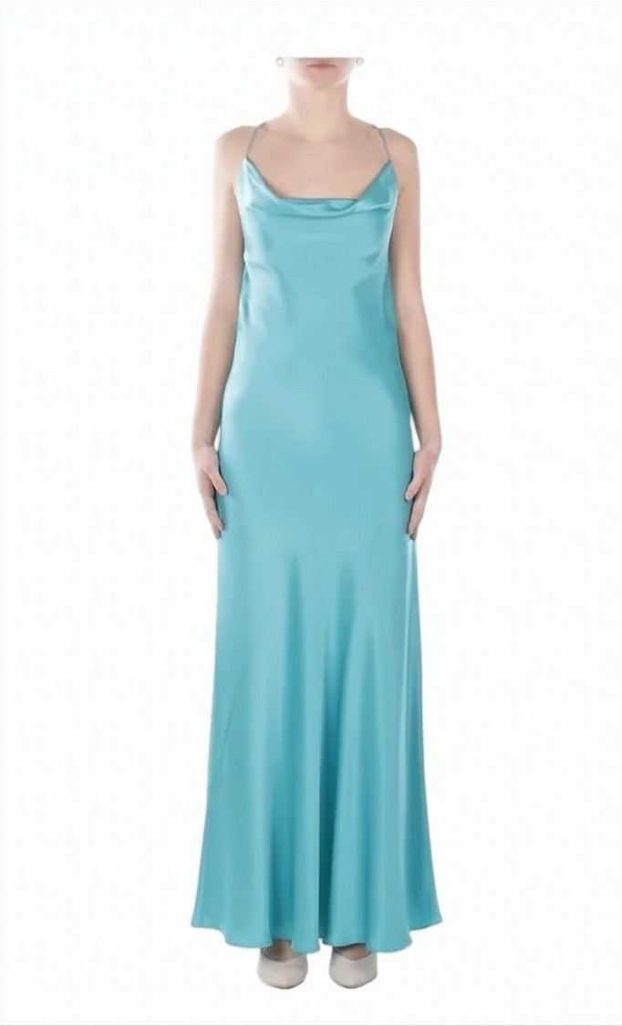 Pinko Farro Satin Open Back Dress