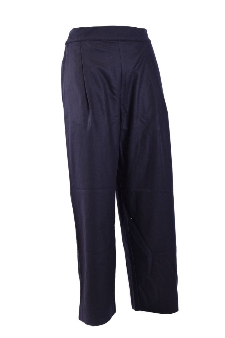 Laneus Relaxed Fit Deep Blue Trousers Pleated