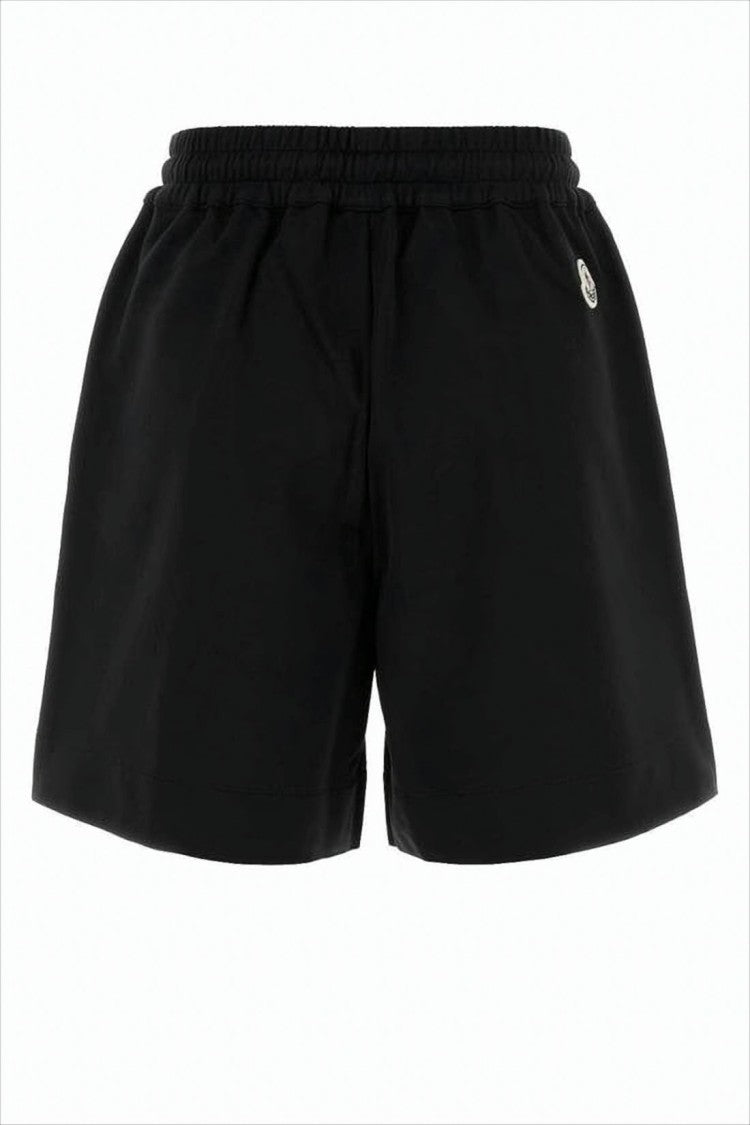 Moncler Minimalist Black Shorts With Drawstring Waistband