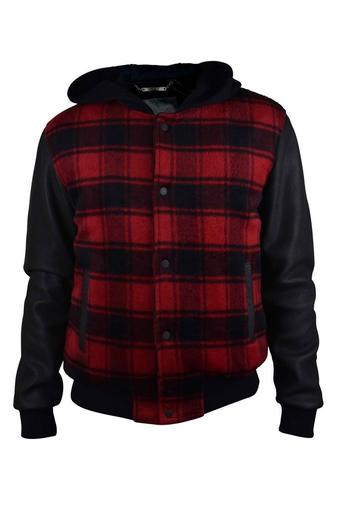Philipp Plein Red And Black Check Pattern Bomber Jacket