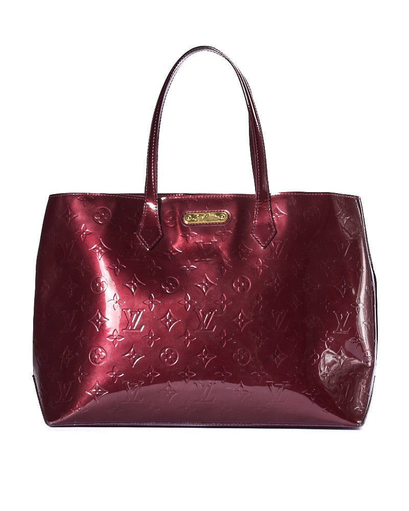 Louis Vuitton Wilshire Patent Leather In Bordeaux