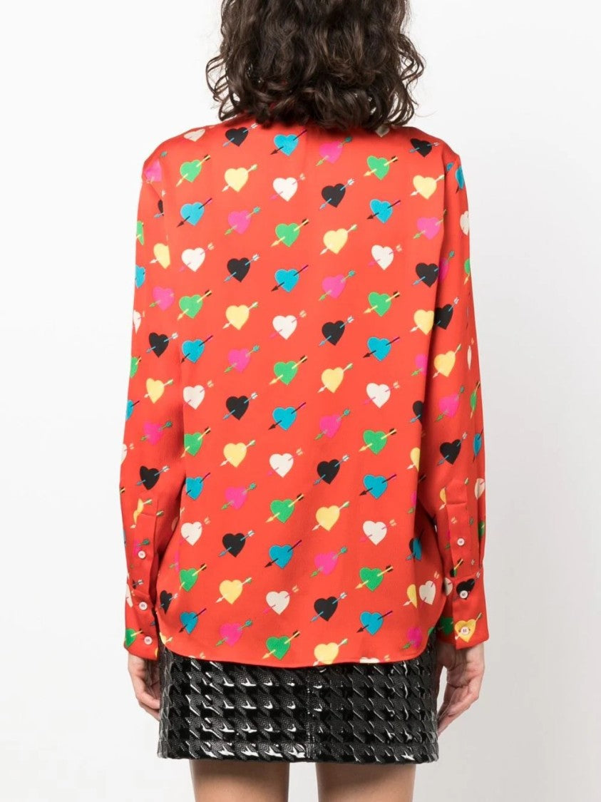 Msgm Heart Pattern Shirt