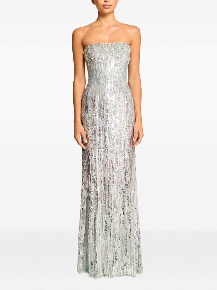 Jenny Packham Floor-Length Strapless Gown With All-Over Sequins