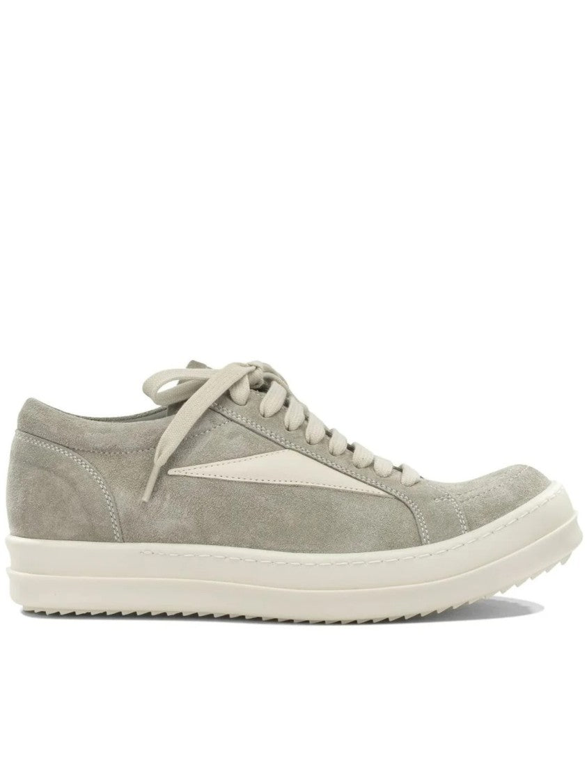 Rick Owens Low-Top Suede Sneakers With Contrasting Stripe