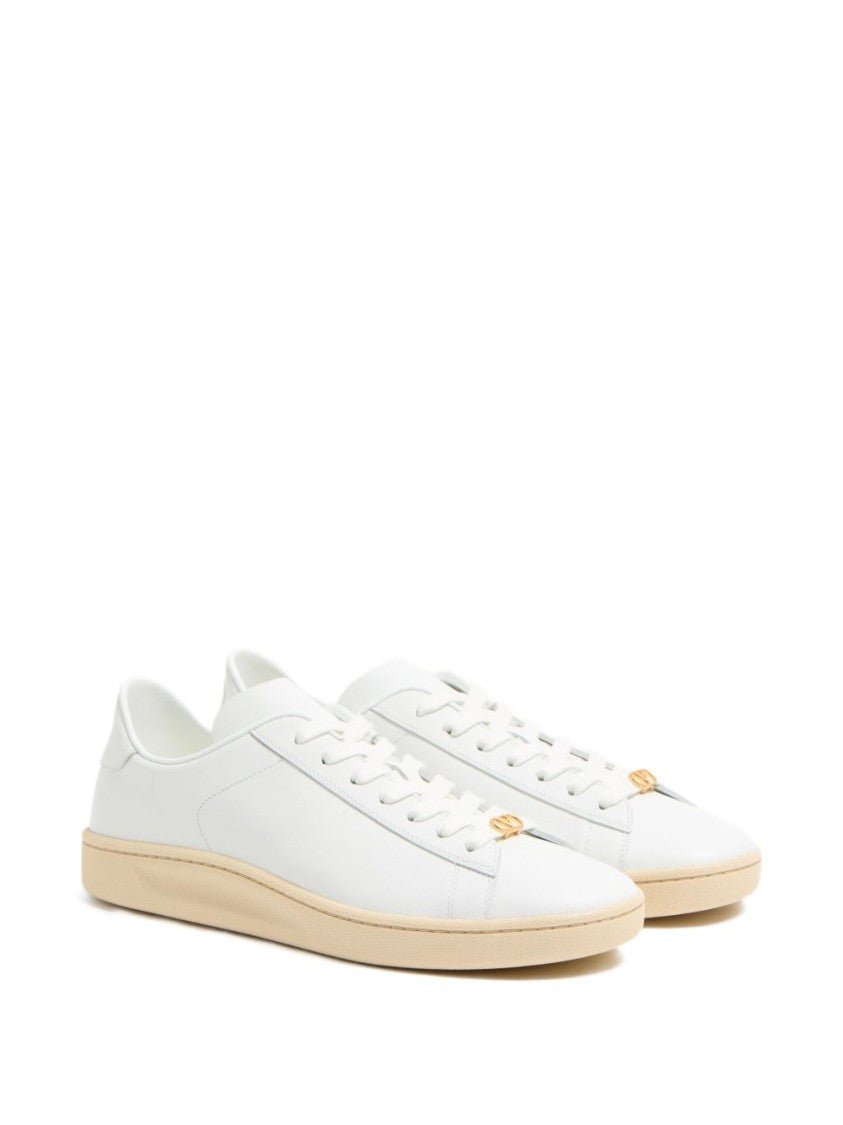 Valentino Garavani White Leather Flat Shoes