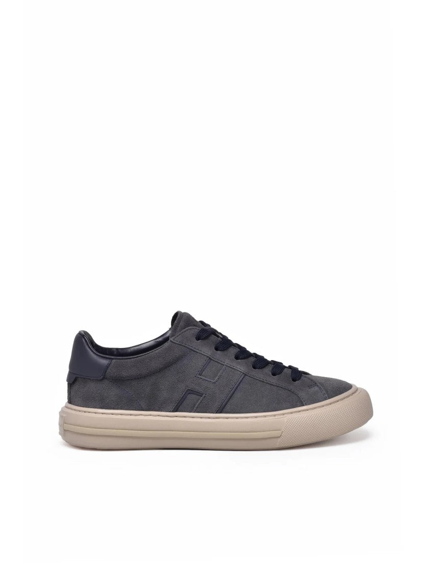Hogan Blue Leather Suede Sneakers