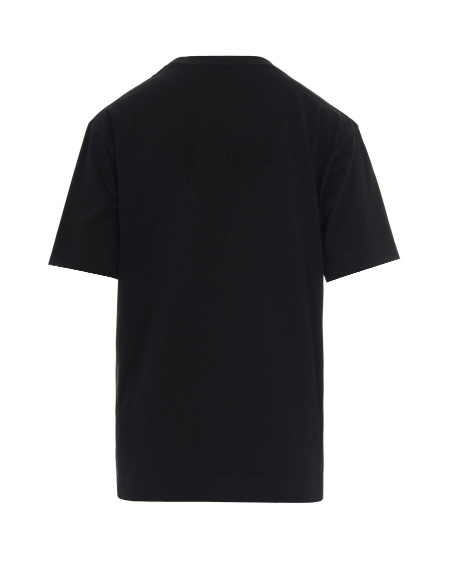 Missoni Black Cotton Jersey T-Shirt With Wave-Patterned Knit Insert