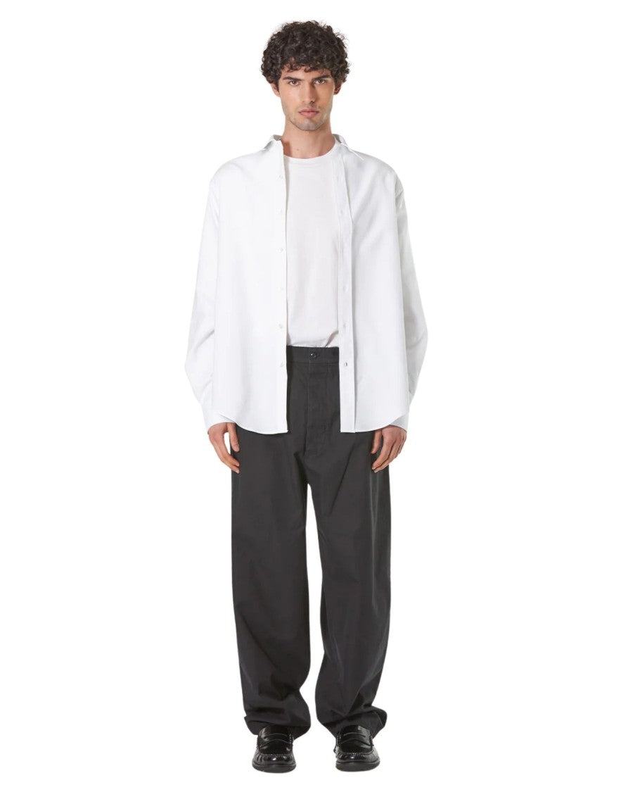Cellar Door Dark Navy Cotton Ripstop Loose Fit Trousers